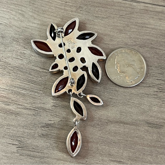 Nicky Butler Carnelian Smokey Quartz Topaz Vintage Brooch Pendant Necklace - Picture 10 of 11